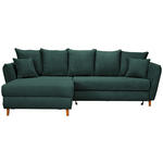 ECKSOFA Dunkelgrün Cord  - Dunkelgrün/Eichefarben, KONVENTIONELL, Holz/Textil (162/284cm) - Carryhome