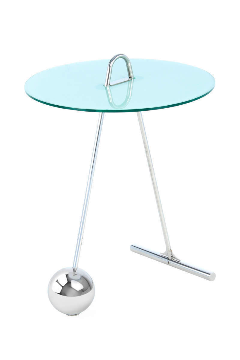 BEISTELLTISCH in Metall, Glas 46/46/60 cm  - Silberfarben/Weiß, Basics, Glas/Metall (46/46/60cm) - Kayoom
