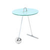 BEISTELLTISCH 46/46/60 cm Silberfarben, Weiß rund  - Silberfarben/Weiß, Basics, Glas/Metall (46/46/60cm) - Kayoom