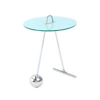BEISTELLTISCH 46/46/60 cm Weiß, Silberfarben rund  - Silberfarben/Weiß, Basics, Glas/Metall (46/46/60cm) - Kayoom