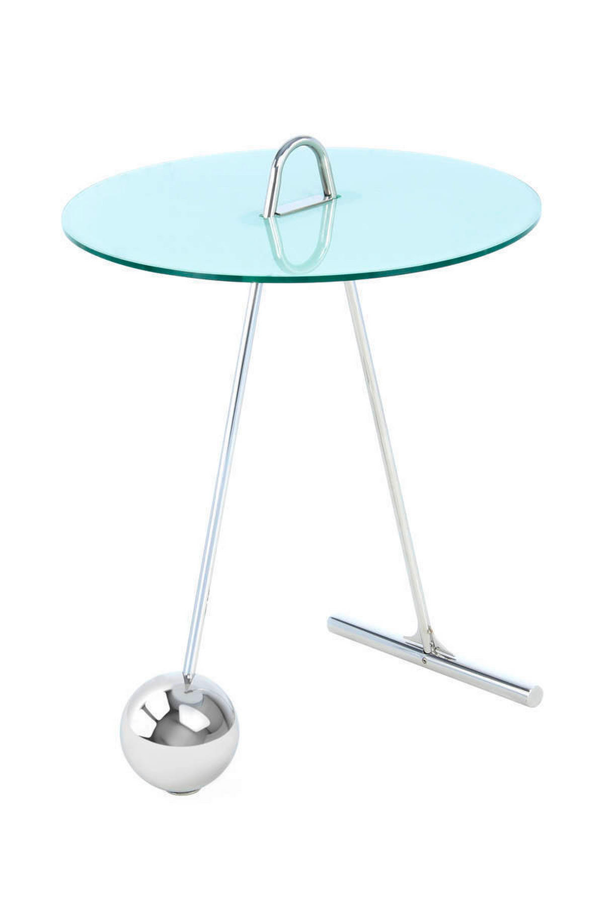 BEISTELLTISCH 46/46/60 cm Weiß, Silberfarben rund  - Silberfarben/Weiß, Basics, Glas/Metall (46/46/60cm) - Kayoom