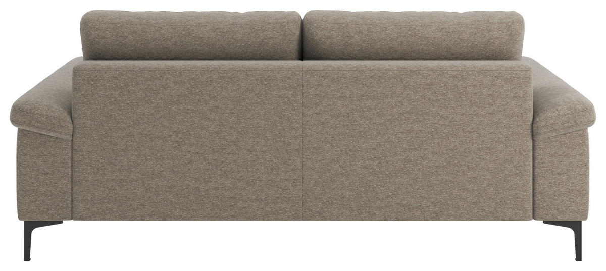2,5-SITZER Flachgewebe Taupe  - Taupe/Schwarz, Design, Holzwerkstoff/Textil (204/89/97cm) - Pure Home Lifestyle