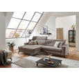 ECKSOFA inkl. Funktion Taupe Cord  - Taupe/Schwarz, KONVENTIONELL, Textil/Metall (178/290cm) - Cantus