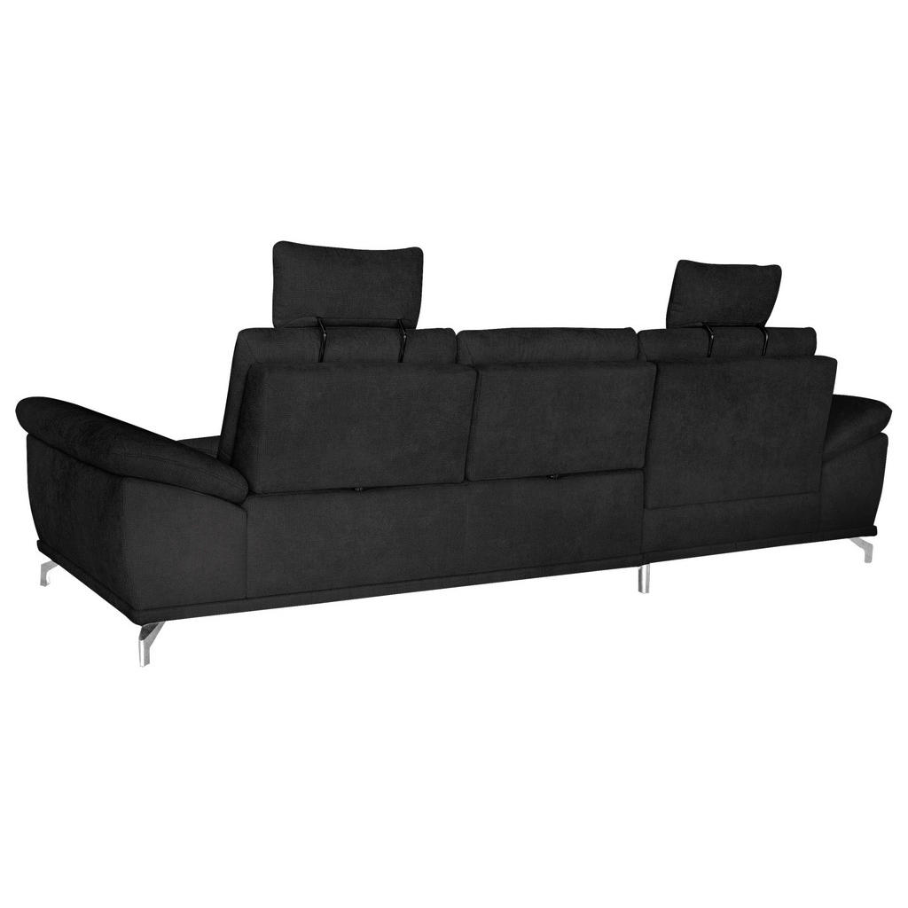 Thumbnail - Sit & More Ecksofa, Schwarz, Textil, 5-Sitzer, Ottomane links, L-Form, 301x176 cm, Goldenes M, Oeko-Tex® Standard 100, M...