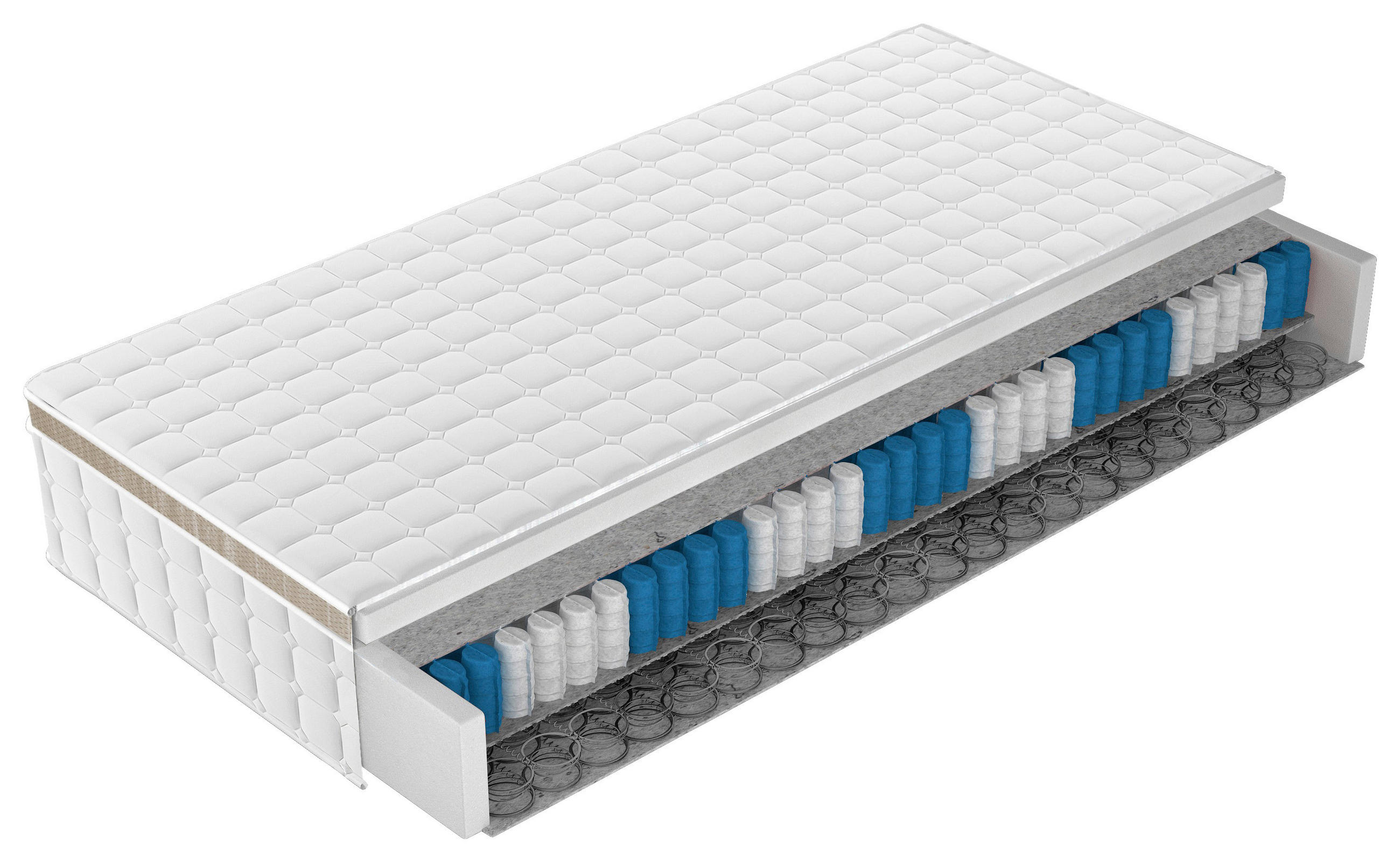 BOXSPRINGMATRATZE - Weiß, Textil (180/200cm)