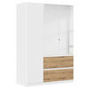 GARDEROB MED GÅNGJÄRN 136/197/54 cm 3-dörrar - vit/ek Artisan, Modern, trämaterial (136/197/54cm) - Rauch Möbel