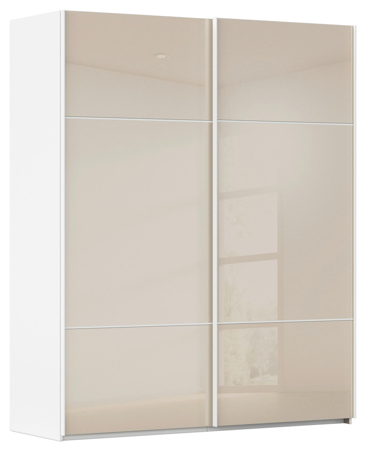 SCHWEBETÜRENSCHRANK in Weiss, Champagner  - Weiss/Champagner, Konventionell, Glas/Holzwerkstoff (162/223/68cm) - Novel