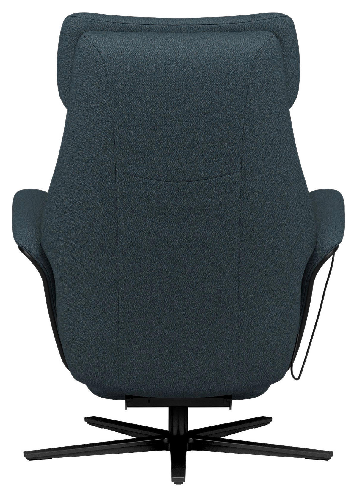 RELAXSESSEL Flachgewebe Relaxfunktion, Kopfteilverstellung, Fußteilverstellung, Rücken echt    - Schwarz/Dunkelblau, Design, Holz/Textil (86/116/87cm) - Stressless