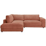 ECKSOFA in Cord Rostfarben  224/265 cm  - Rostfarben/Schwarz, Design, Kunststoff/Textil (224/265cm) - Hom`in