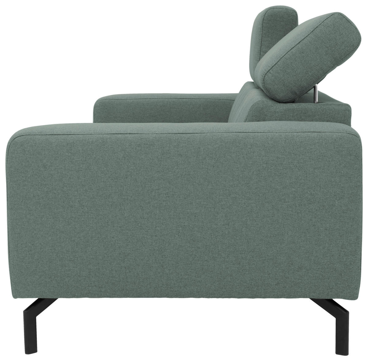 2-SITZER-SOFA Webstoff Hellblau  - Schwarz/Hellblau, Design, Textil/Metall (208/79/104cm) - MID.YOU