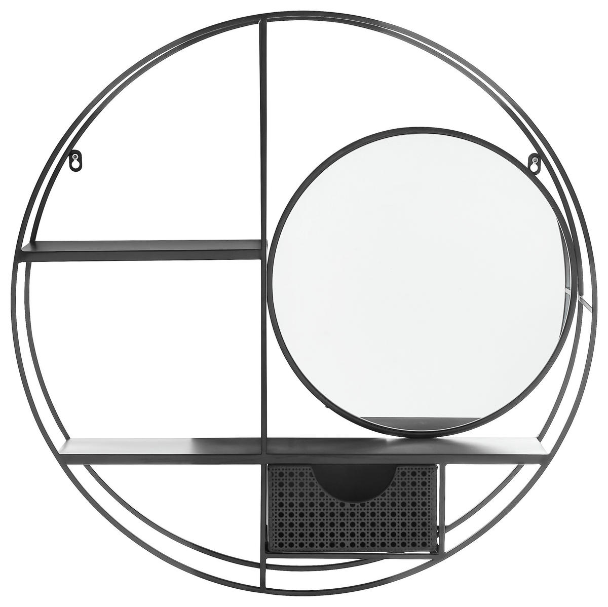 WANDREGAL Schwarz  - Schwarz, MODERN, Glas/Metall (70/70/15cm) - MID.YOU