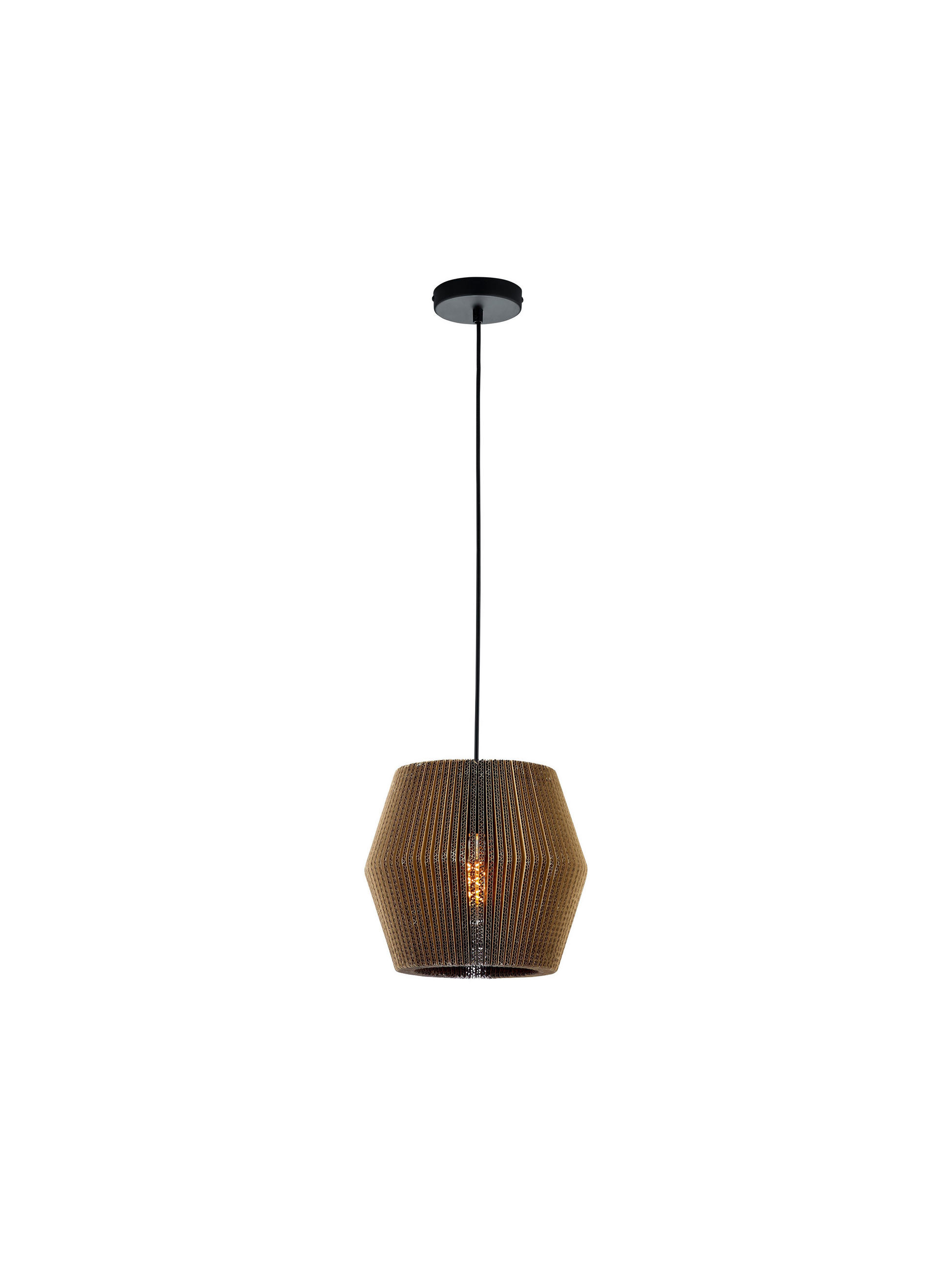 HÄNGELEUCHTE 28/150 cm  - Naturfarben, Design, Wellpappe (28/150cm) - Hell