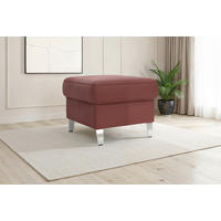 HOCKER ARNGAST E Echtleder Rotbraun  - Chromfarben/Rotbraun, Basics, Leder/Metall (58/48/58cm) - Sit & More
