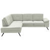 ECKSOFA in Lederlook, Mikrofaser Hellgrau  - Hellgrau/Schwarz, Design, Textil/Metall (194/261cm) - Beldomo System