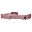 ECKSOFA  in Flachgewebe Altrosa  - Schwarz/Altrosa, KONVENTIONELL, Textil/Metall (180/295cm) - Carryhome