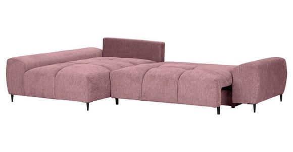 ECKSOFA  in Flachgewebe Altrosa  - Schwarz/Altrosa, KONVENTIONELL, Textil/Metall (180/295cm) - Carryhome