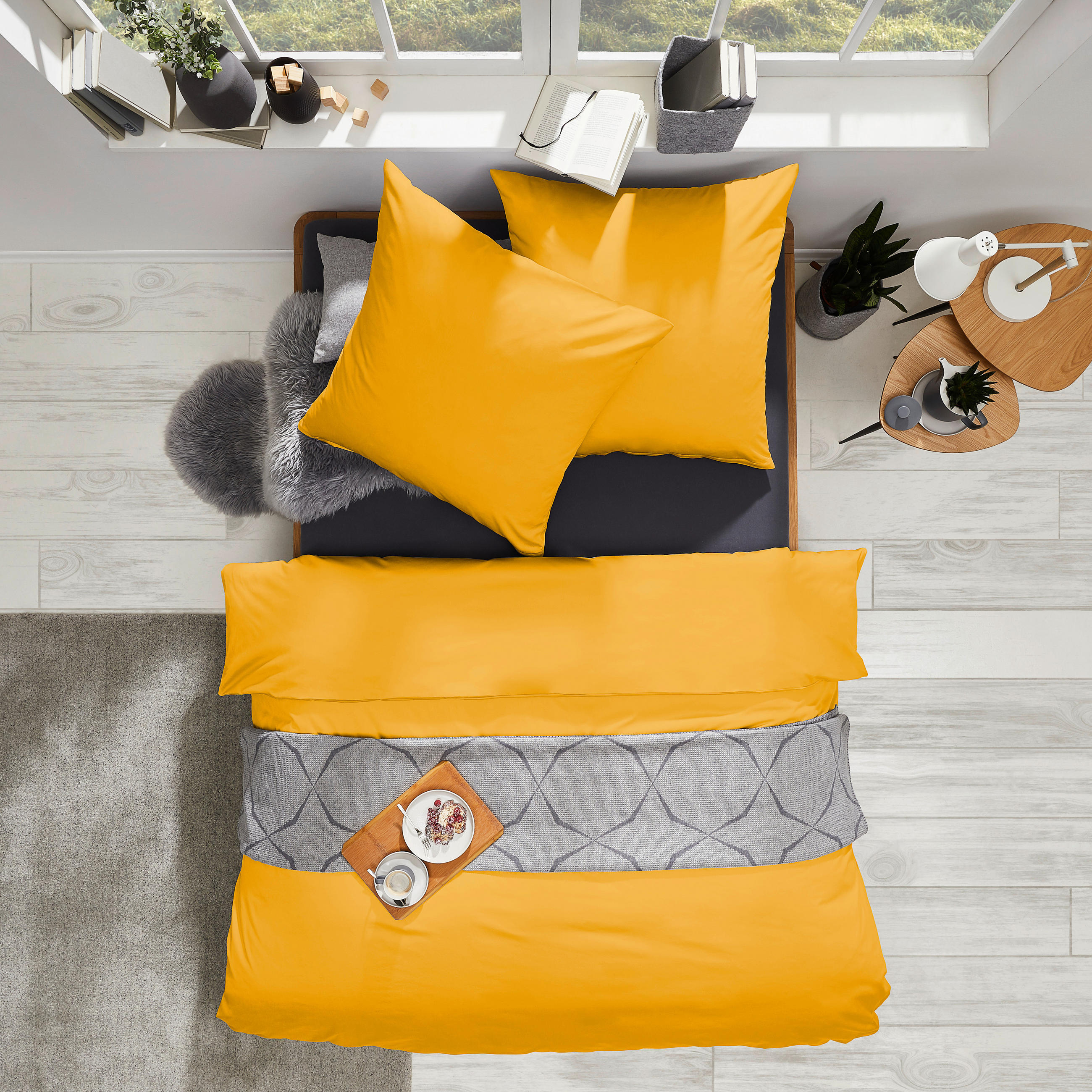 BETTWÄSCHE Satin 200/200 cm  - Gelb, KONVENTIONELL, Textil (200/200cm) - Bio:Vio