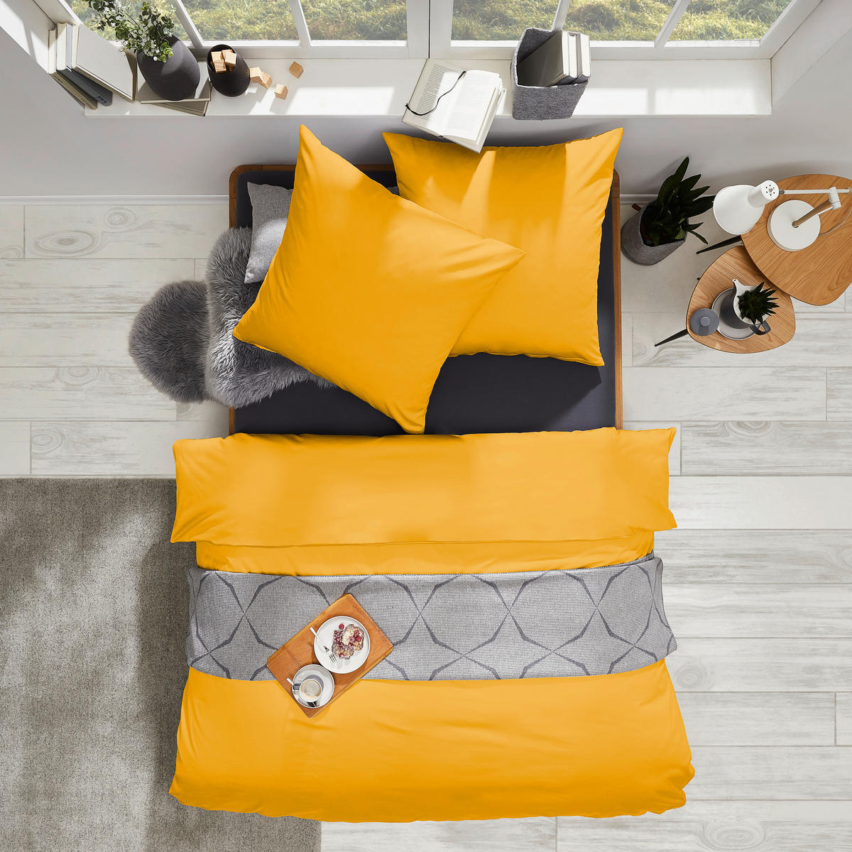 BETTWÄSCHE Satin 200/200 cm  - Gelb, KONVENTIONELL, Textil (200/200cm) - Bio:Vio