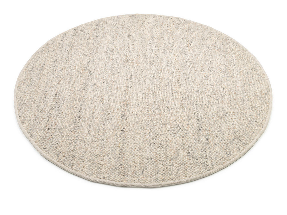 HANDWEBTEPPICH HELSINKI - Beige, Basics, Textil (150/150cm) - Linea Natura
