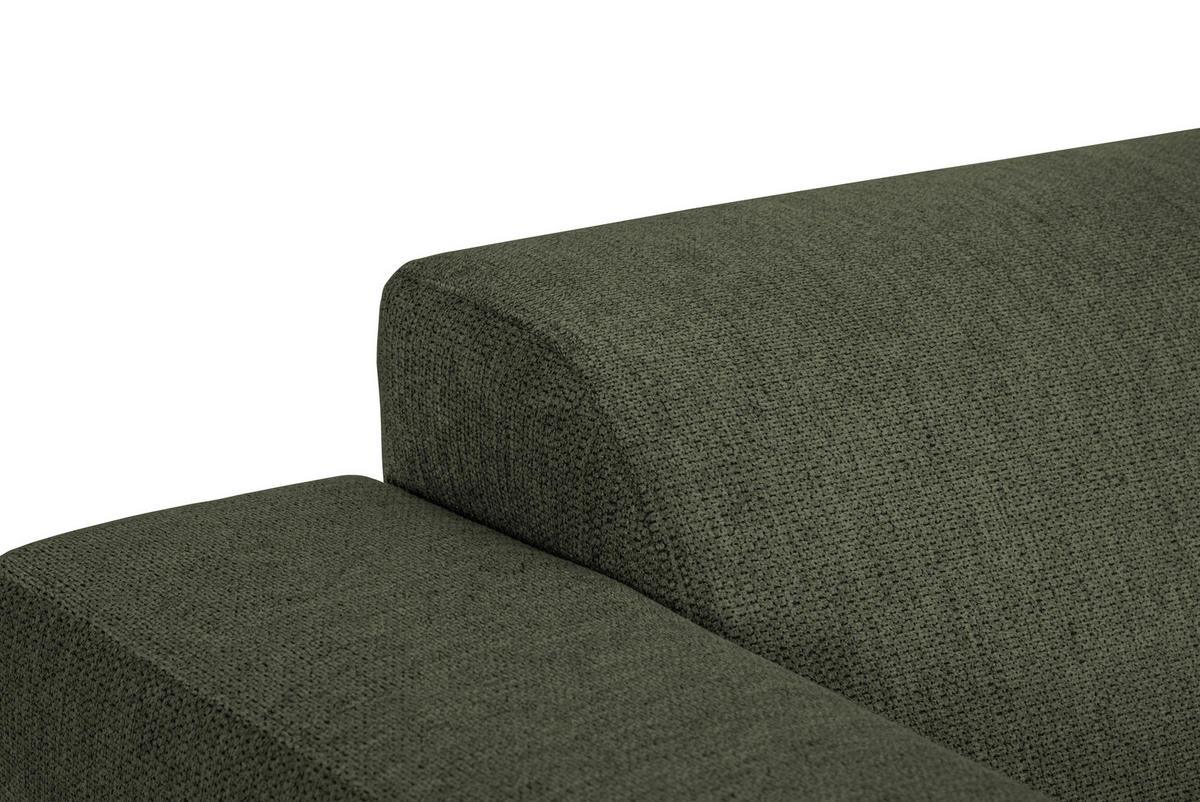 3-SITZER-SOFA OSLO_LZ Webstoff Grün  - Schwarz/Grün, Design, Holz/Textil (218/77/93cm) - MID.YOU