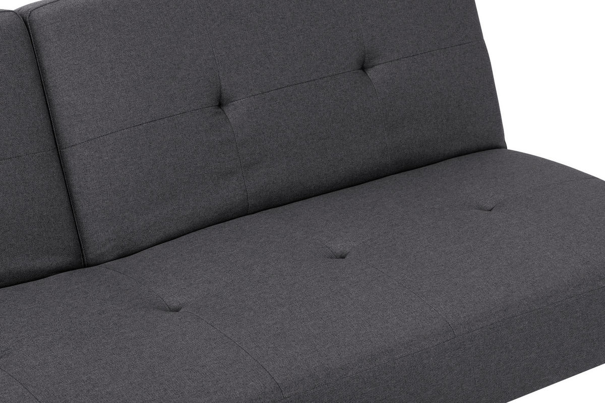 ROZKLÁDACÍ POHOVKA, textil, tmavě šedá - tmavě šedá/přírodní barvy, Basics, dřevo/textil (178/76/88cm) - MID.YOU