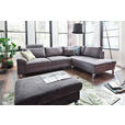 ECKSOFA Grau Velours  - Chromfarben/Grau, Design, Textil/Metall (281/200cm) - Hom`in