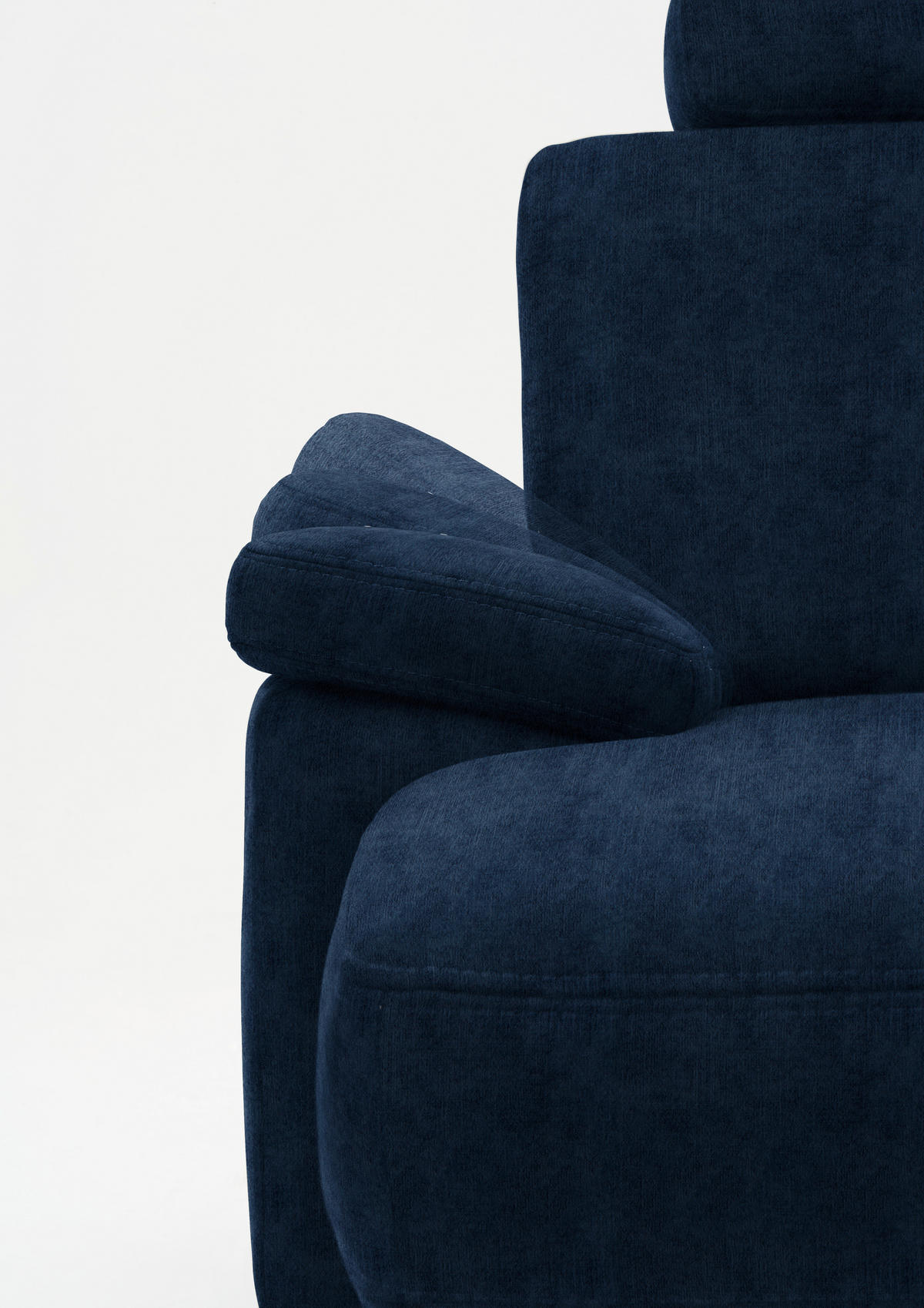 WOHNLANDSCHAFT in Velours Dunkelblau  - Eichefarben/Dunkelblau, Konventionell, Holz/Textil (235/316/167cm) - Beldomo System