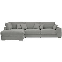 ECKSOFA in Cord Grau  - Schwarz/Grau, Design, Kunststoff/Textil (205/340cm) - Lomoco