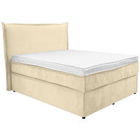 BOXSPRINGBETT 120/200 cm  in Creme  - Creme/Schwarz, Konventionell, Kunststoff/Textil (120/200cm) - Boxxx