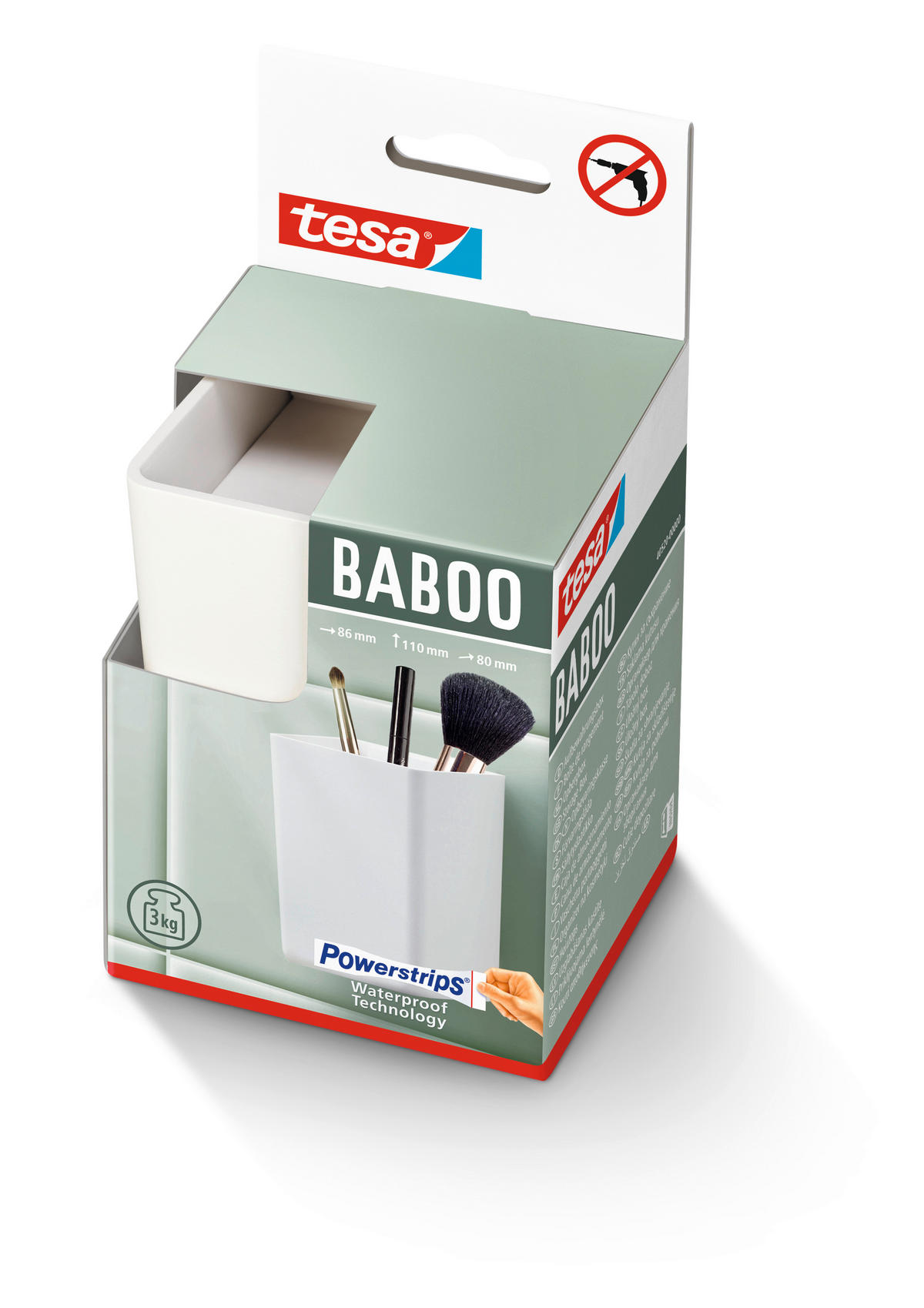AUFBEWAHRUNGSBOX - Weiß, Basics, Kunststoff (8,6/11/8cm) - Tesa