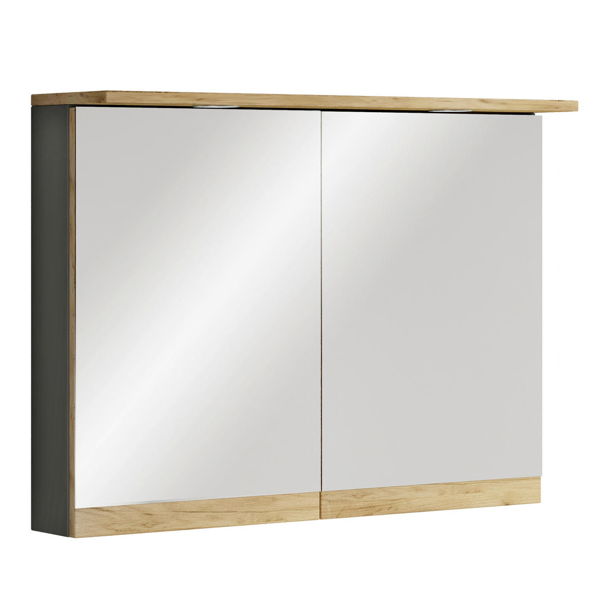 SPIEGELSCHRANK 80/59/23 cm  - Honigeiche/Anthrazit, Trend, Glas/Holzwerkstoff (80/59/23cm) - MID.YOU