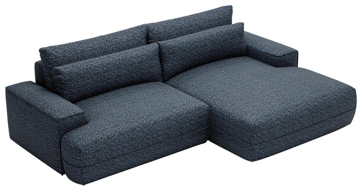 ECKSOFA in Struktur Blau  - Blau/Schwarz, Design, Kunststoff/Textil (272/156cm) - Livetastic