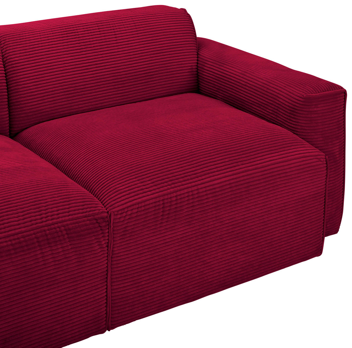 ECKSOFA Rot Cord  - Rot/Schwarz, Design, Kunststoff/Textil (196/303cm) - Livetastic