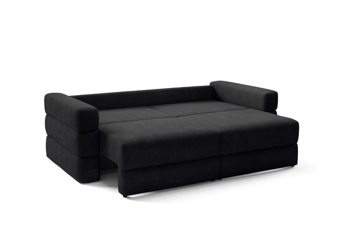 SCHLAFSOFA TERAZZO in Webstoff Schwarz  - Schwarz, Design, Kunststoff/Textil (254/93/167cm) - Livetastic