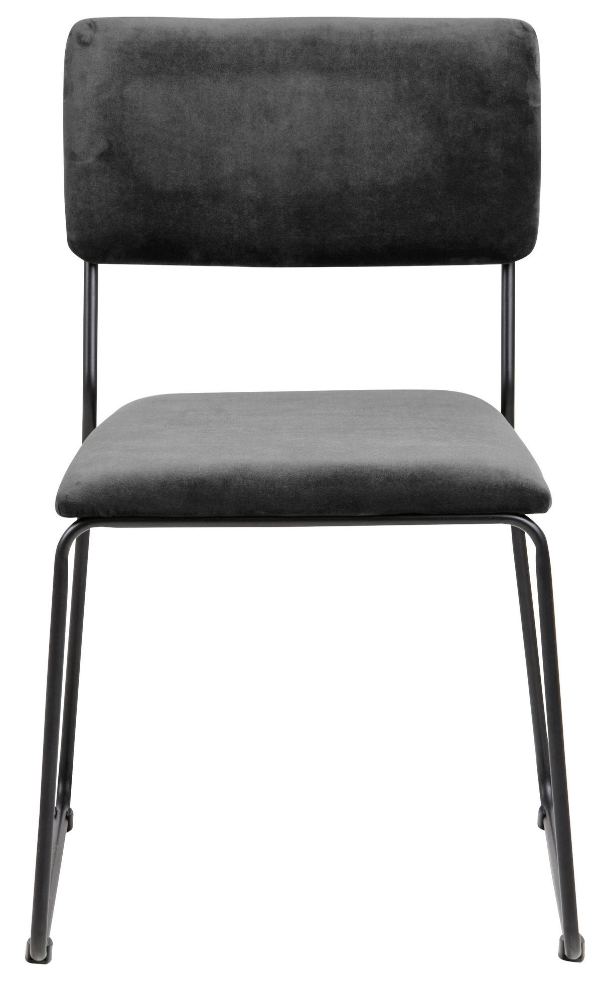 STUHL  in Samt Textil  - Dunkelgrau/Schwarz, KONVENTIONELL, Textil/Metall (50/80/53,5cm) - Carryhome
