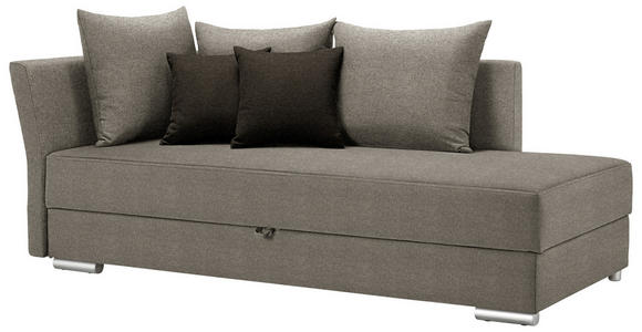 LIEGE in Webstoff Hellbraun - Chromfarben/Hellbraun, Design, Kunststoff/Textil (220/93/100cm) - Xora