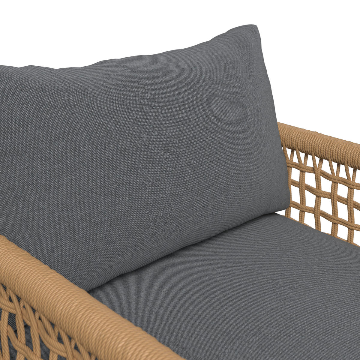 LOUNGEGARNITUR Eisen  - Anthrazit/Naturfarben, MODERN, Kunststoff/Textil (167/67/76cm) - Ambia Garden