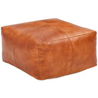 POUF Braun 60/35/60 cm  - Braun, LIFESTYLE, Leder (60/35/60cm) - Livetastic