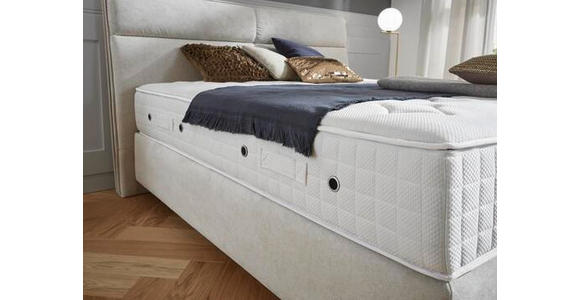 BOXSPRINGBETT 200/200 cm  in Grau  - Grau/Kupferfarben, KONVENTIONELL, Textil/Metall (200/200cm) - Ambiente