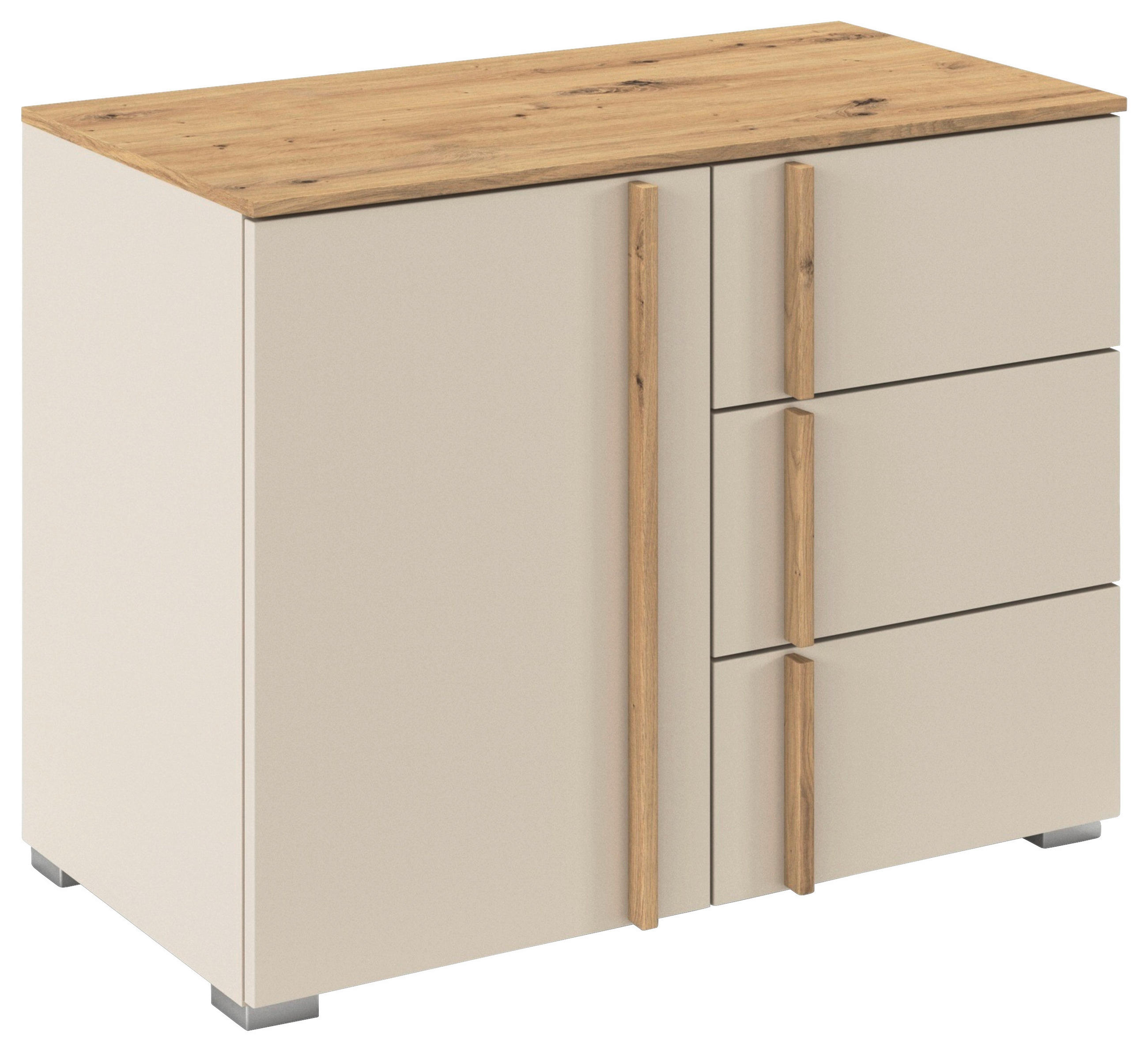 KOMMODE  in 80/61/42 cm  - Champagner/Alufarben, Design, Holz/Holzwerkstoff (80/61/42cm) - Stylife