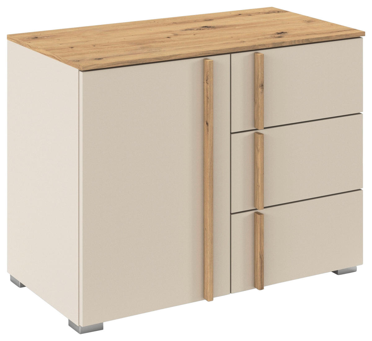 KOMMODE  in 80/61/42 cm  - Champagner/Alufarben, Design, Holz/Holzwerkstoff (80/61/42cm) - Stylife