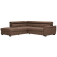 ECKSOFA Braun Lederlook  - Schwarz/Braun, Design, Kunststoff/Textil (230/263cm) - Hom`in