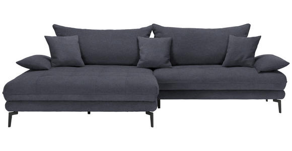 ECKSOFA in Mikrofaser Anthrazit  - Anthrazit/Schwarz, MODERN, Textil/Metall (173/297cm) - Carryhome