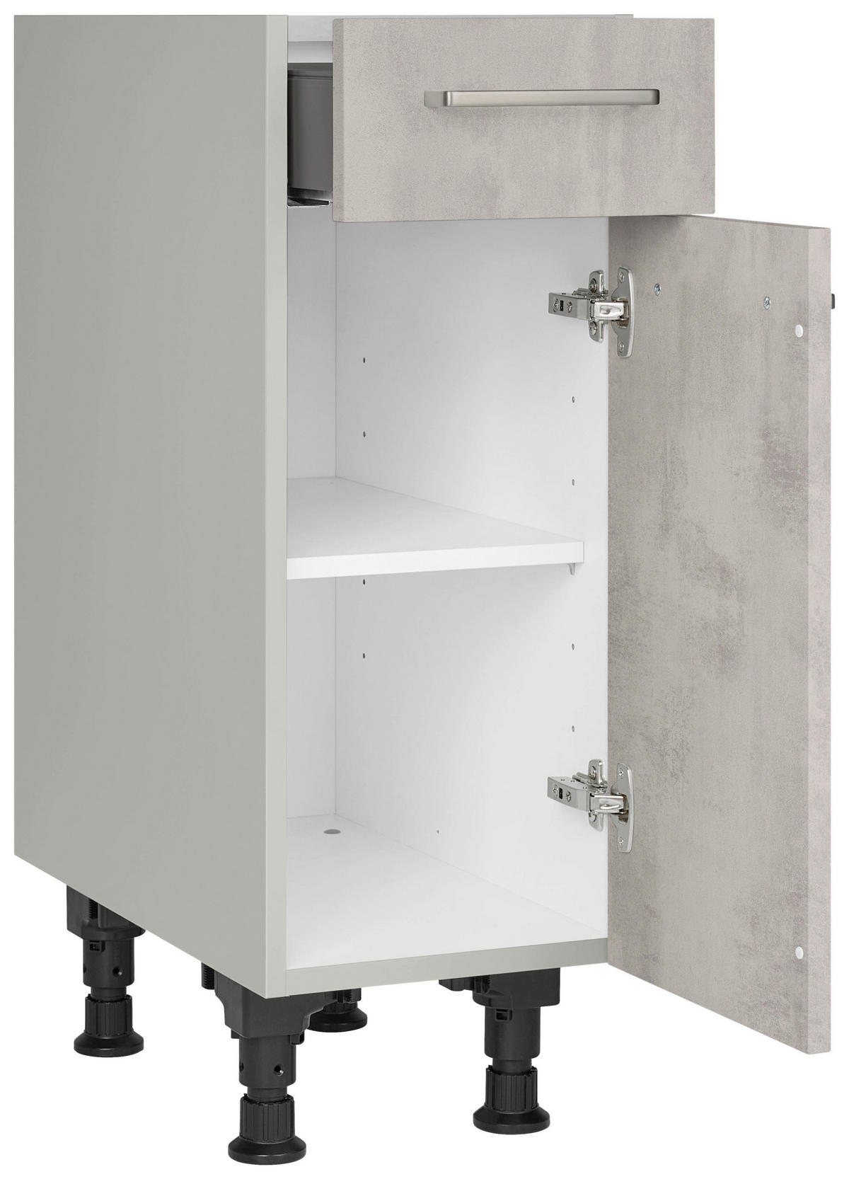 SCHUBKASTENUNTERSCHRANK 30/87/56 cm  in Hellgrau  - Edelstahlfarben/Hellgrau, MODERN, Holzwerkstoff/Metall (30/87/56cm) - Nobilia