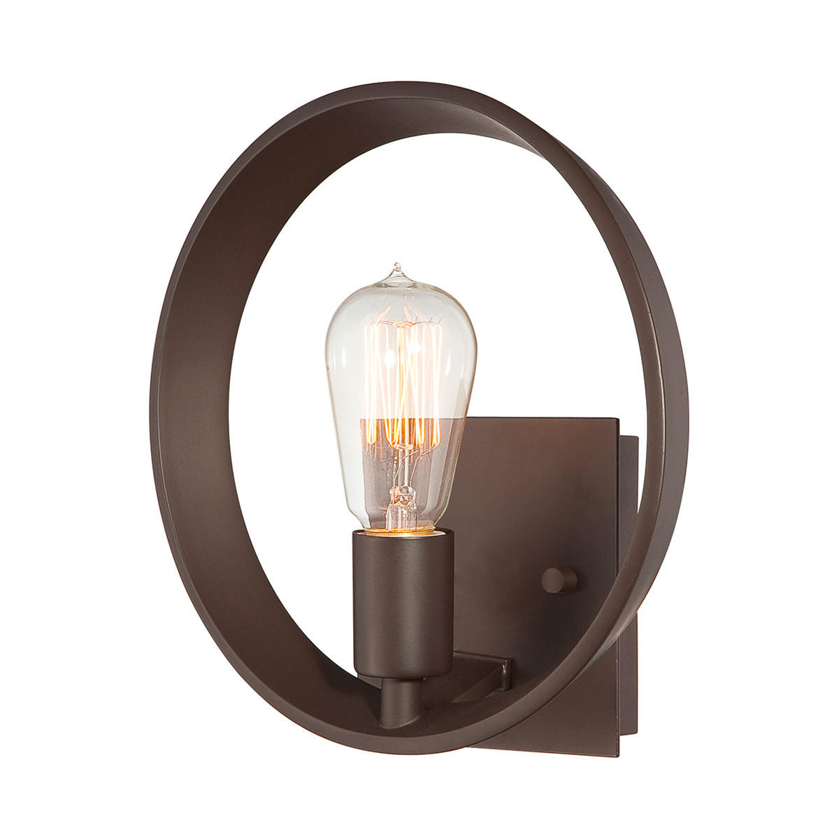 VÄGGLAMPA Elstead Theater 25.4/25.4/10.2 cm   - bronsfärgad/mörkbrun, Romantik / Lanthus, metall (25.4/25.4/10.2cm) - Elstead Lighting