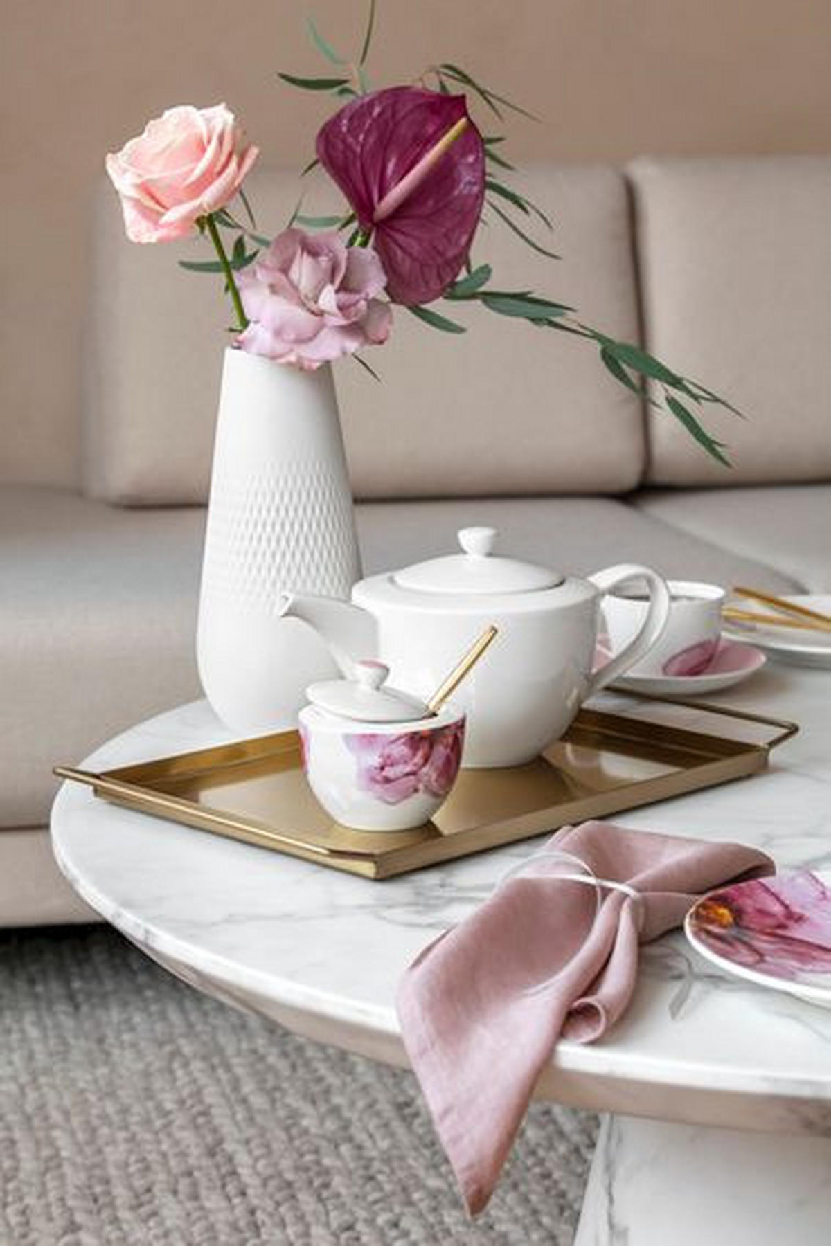 POSUDA ZA ŠEĆER  keramika   ROSE GARDEN  - bijela/ružičasta, Basics, keramika (300ml) - Villeroy & Boch