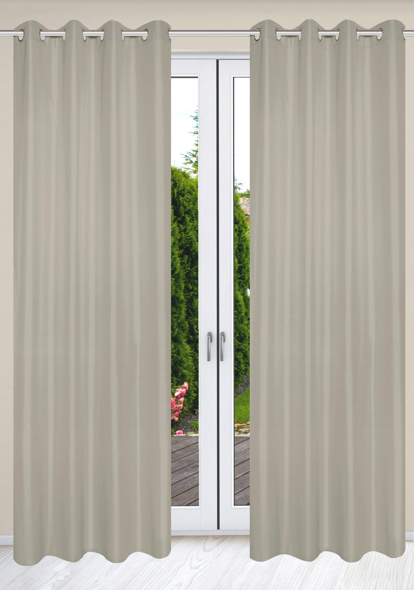 ÖSENSCHAL ATLANTIKA blickdicht 140/235 cm   - Silberfarben, Basics, Textil (140/235cm)