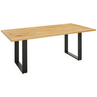 ESSTISCH in Holz 160/90/76 cm  - Eichefarben/Schwarz, Design, Holz/Metall (160/90/76cm) - Lomoco
