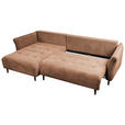 ECKSOFA Dunkelorange Chenille  - Dunkelorange/Schwarz, MODERN, Textil/Metall (200/285cm) - Carryhome