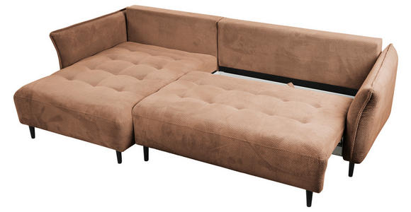 ECKSOFA Dunkelorange Chenille - Dunkelorange/Schwarz, MODERN, Textil/Metall (200/285cm) - Carryhome